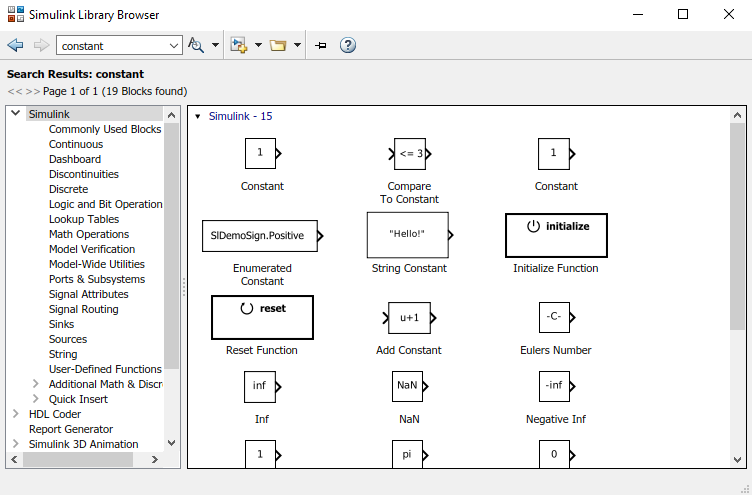 Simulink Model - Constant Block