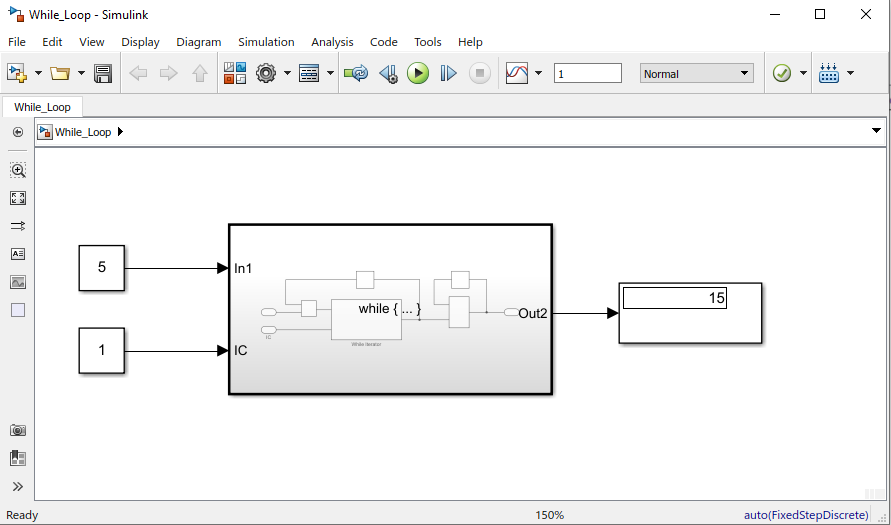 while loop simulink model