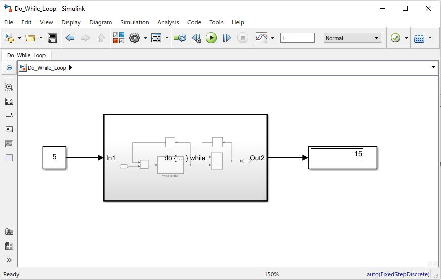 do while simulink model output