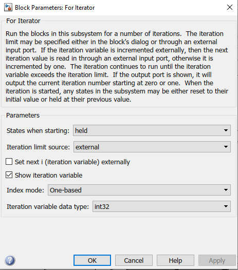 For Iterator setting