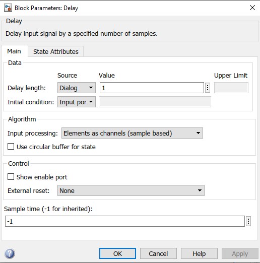 Delay Block setting