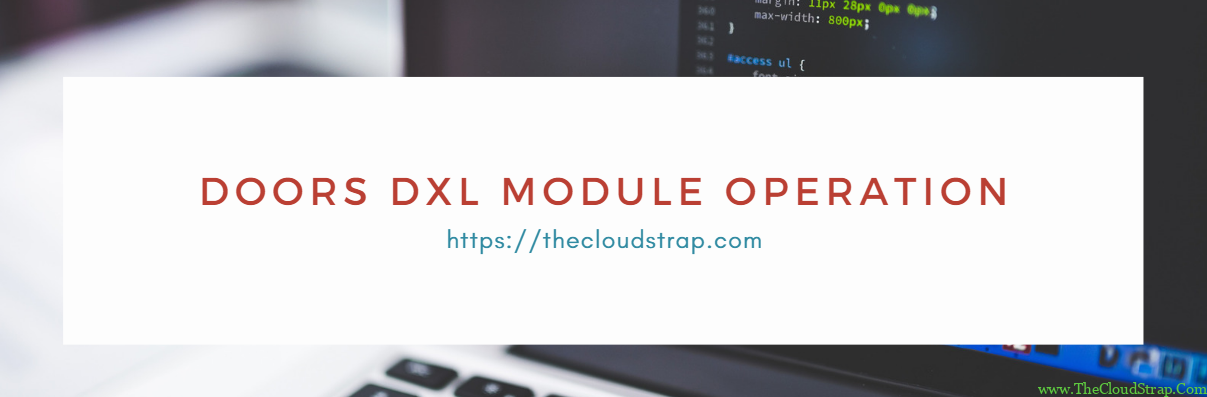 Doors Language DOORS DXL Module Operation » TheCloudStrap
