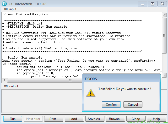 Dx Dialog Window DOORS DXL Dialog Box » TheCloudStrap