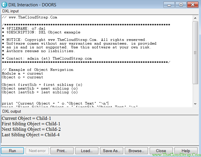 Doors Object DOORS DXL Object Operation » TheCloudStrap